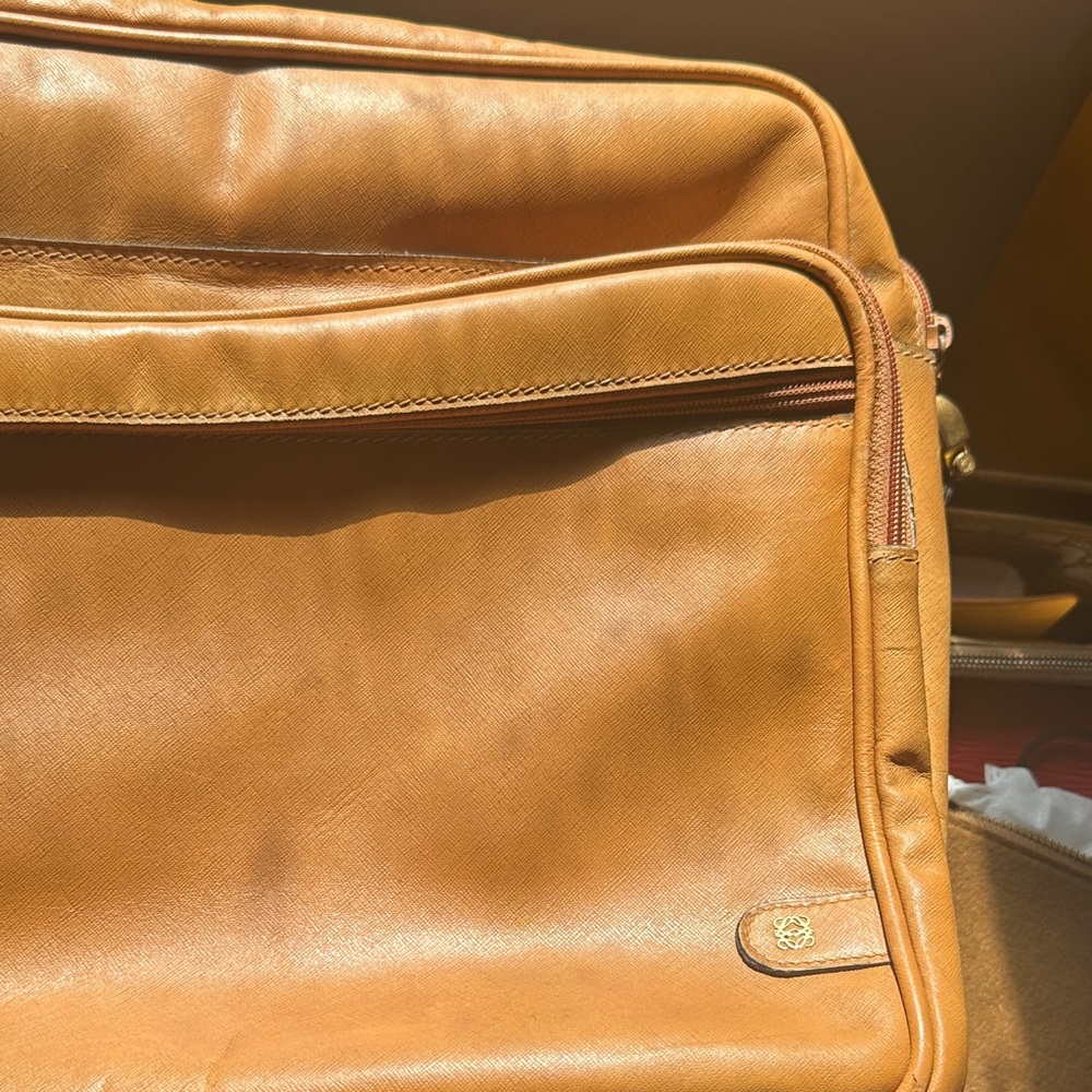 Authentic Preloved Loewe Tan Leather Briefcase